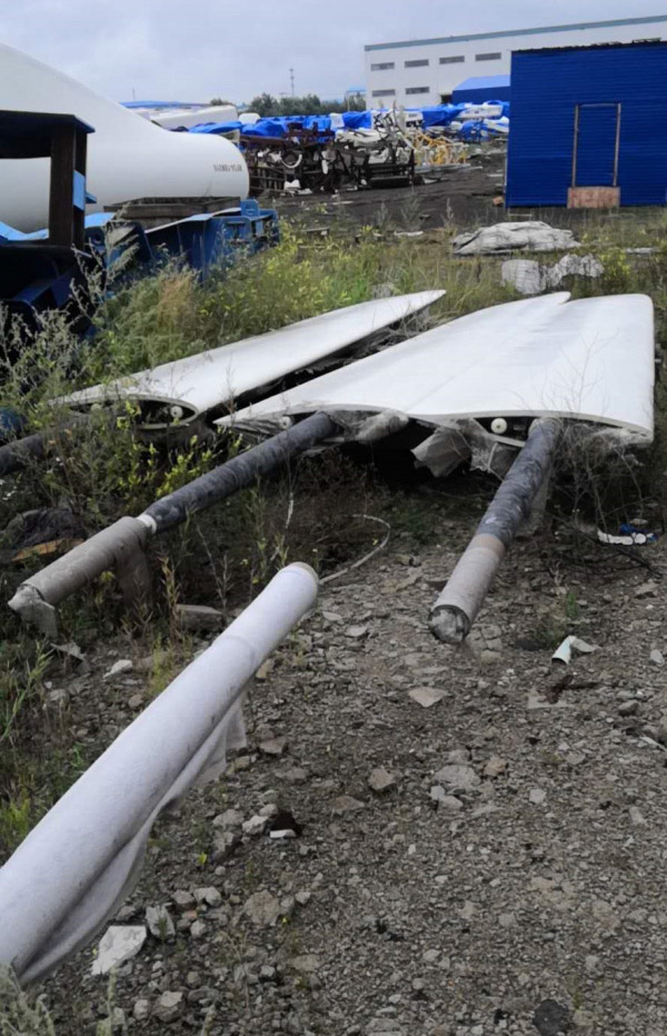 張北基地退役葉片、機(jī)艙處置現(xiàn)場(chǎng)